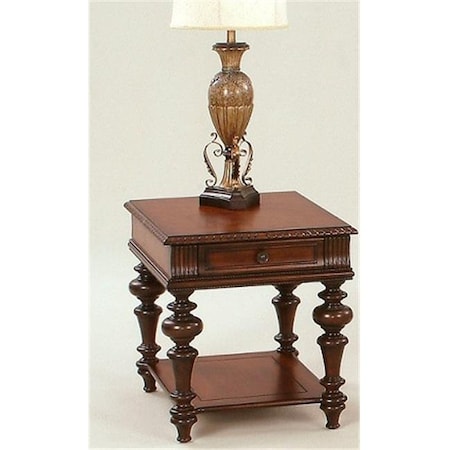Progressive Furniture Progressive Furniture P587-04 Mountain Manor Traditional Style Rectangular End Table; Heritage Cherry P587-04